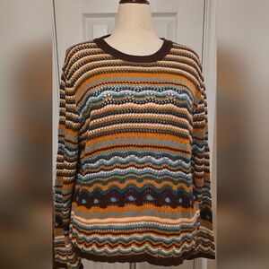 Cato Multicolor Striped Women's Crew Neck Sweater